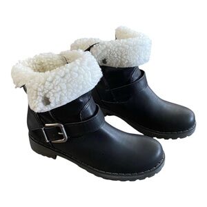Camel Crown Women’s Black Ankle Boots‎ Faux Shearling Lined Winter Shoes